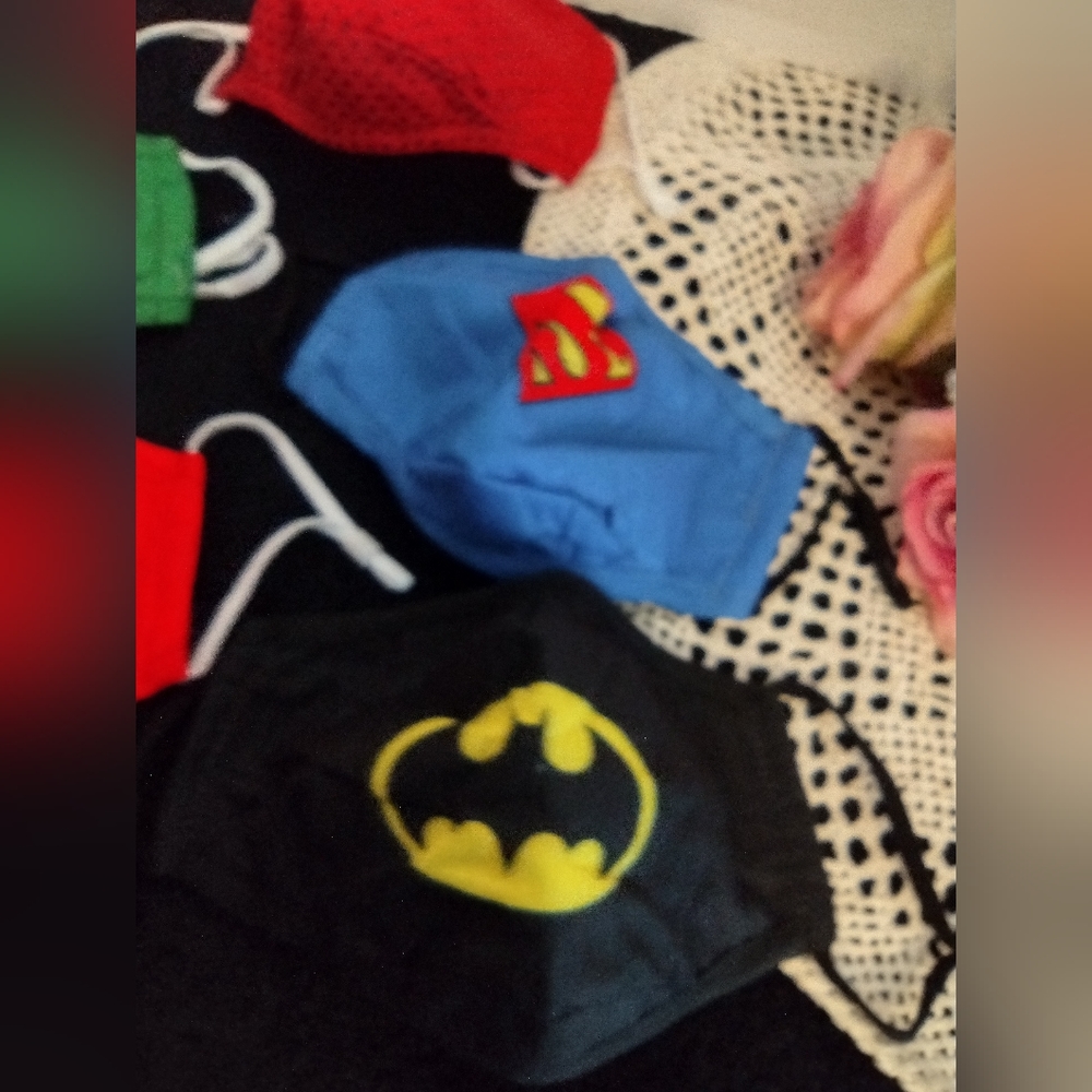 Set of 6 Re-useable Disney Marvel Cloth Kids Facemasks NEW